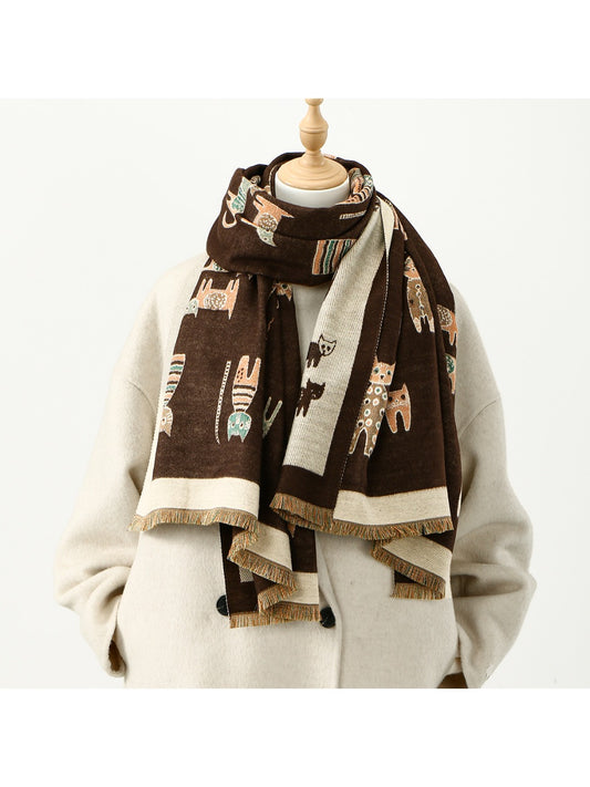 Scarvii - Cat Print Winter Scarf