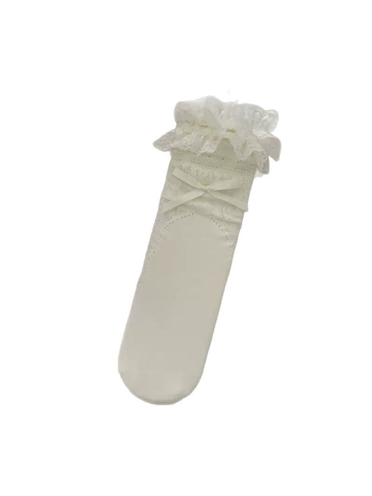 Rufia - Lace Ruffle Bow Detail Women's Crew Socks