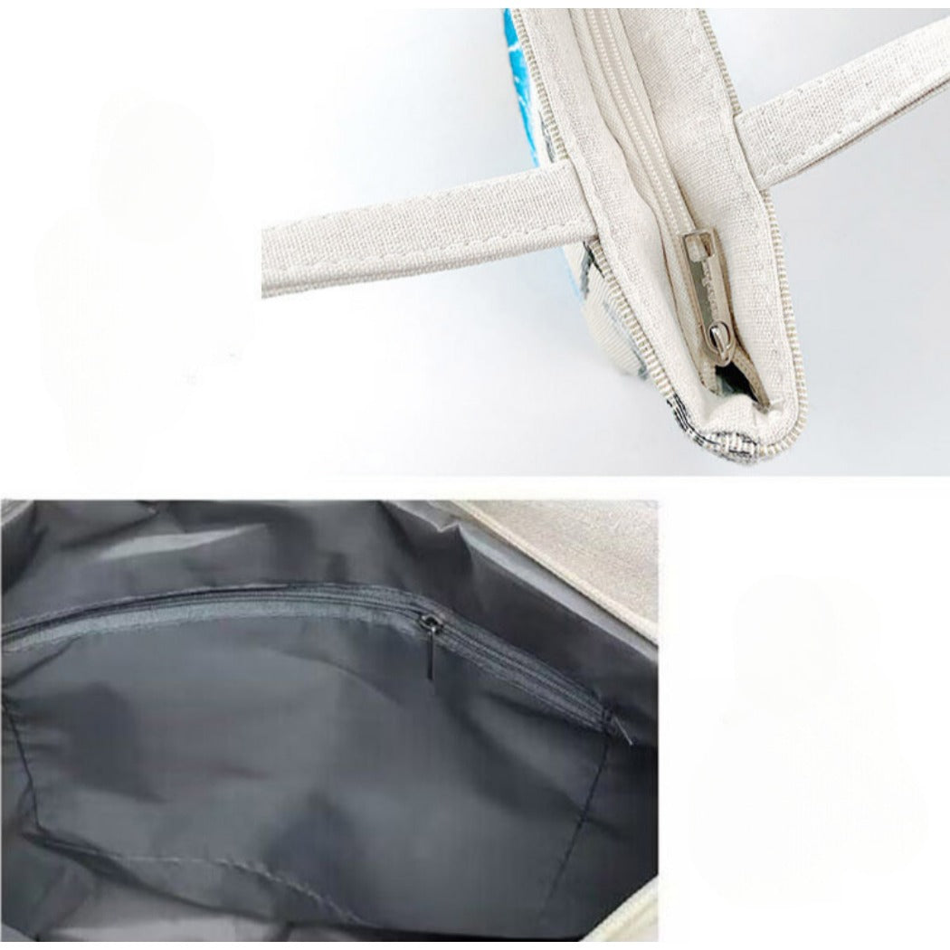 Cosbai - Blue Butterfly Tote Bag - 4 Convenient Sizes