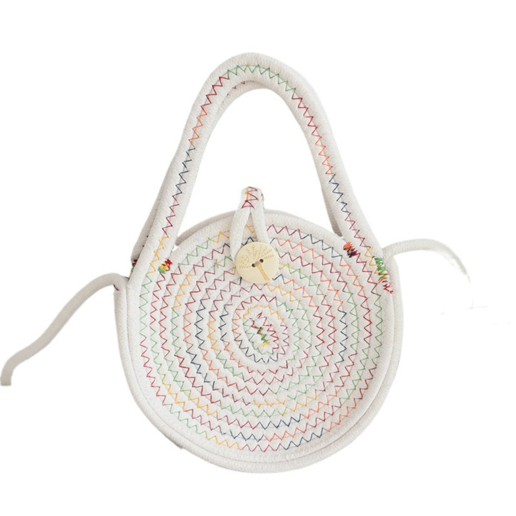 Cosbai - Boho Woven Tote Bag with Button Closure