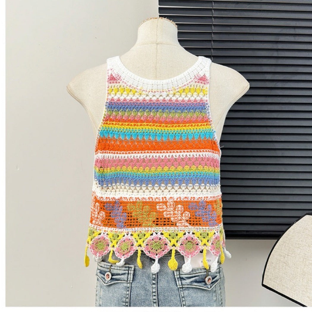 Vesty - Boho Colorblock Knit Vest- Comfortable & Fit