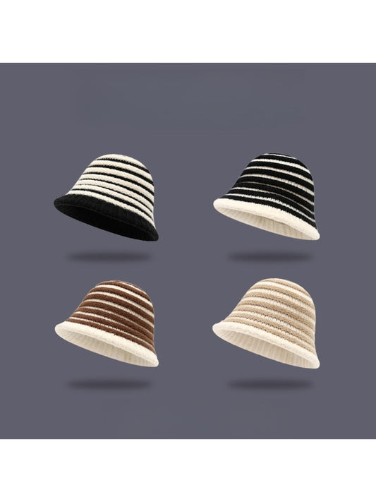 Haila - Striped Knitted Bucket Hat for Women