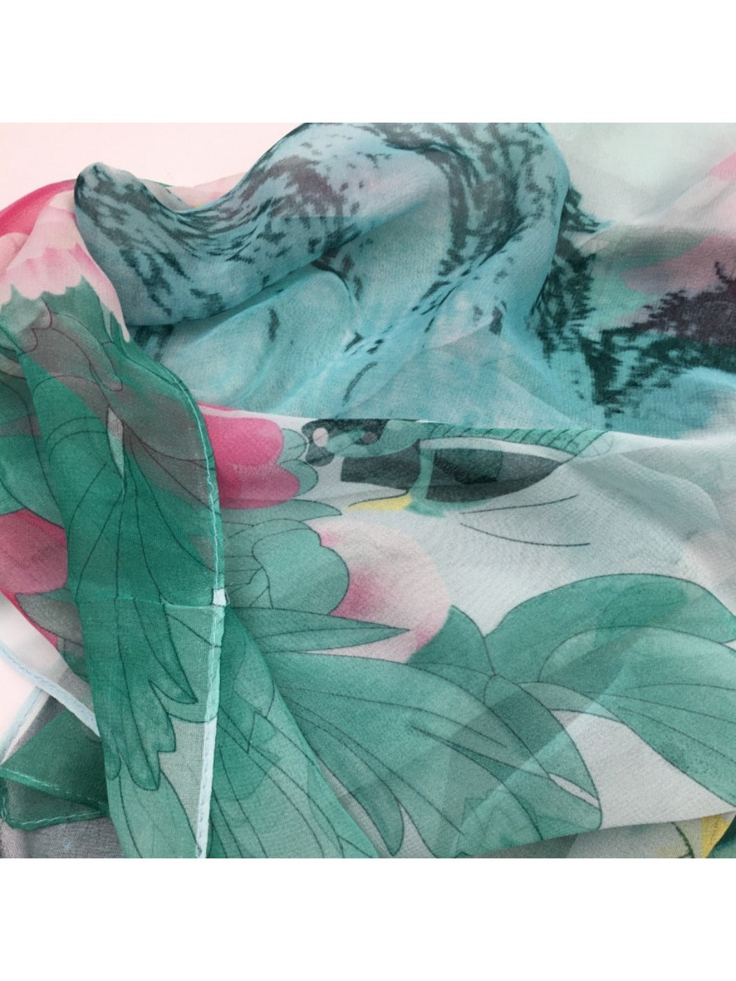 Scarvii - Vibrant Peony Print Scarf - Light & Feminine