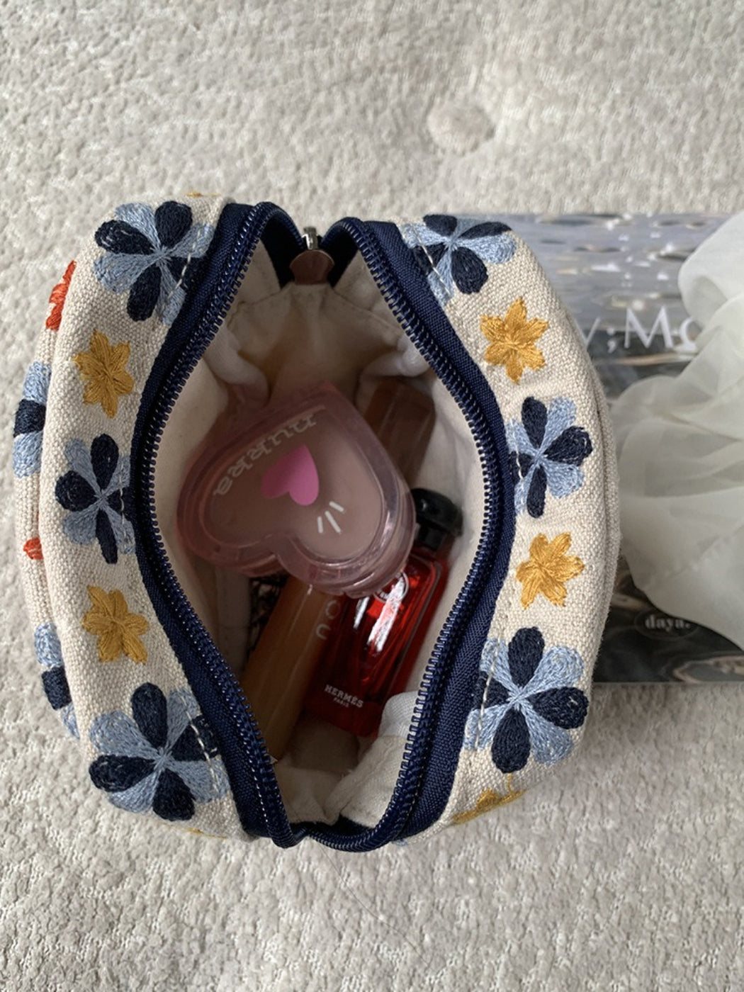Cosbai - Retro Floral Square Pouch