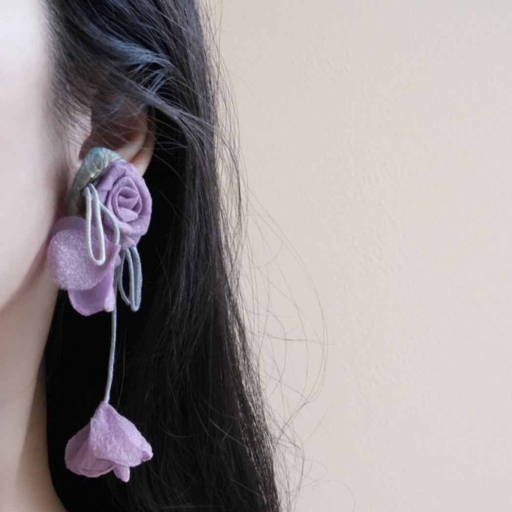 Earwish - Lace Rose Earrings – Elegant & Feminine