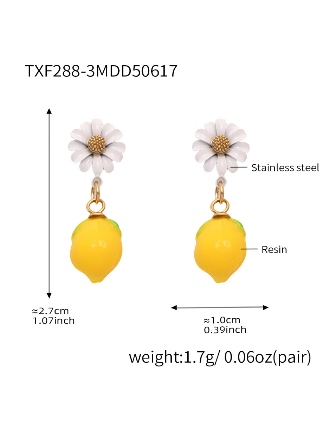 Earwish - Lemon Flower Stud Earrings