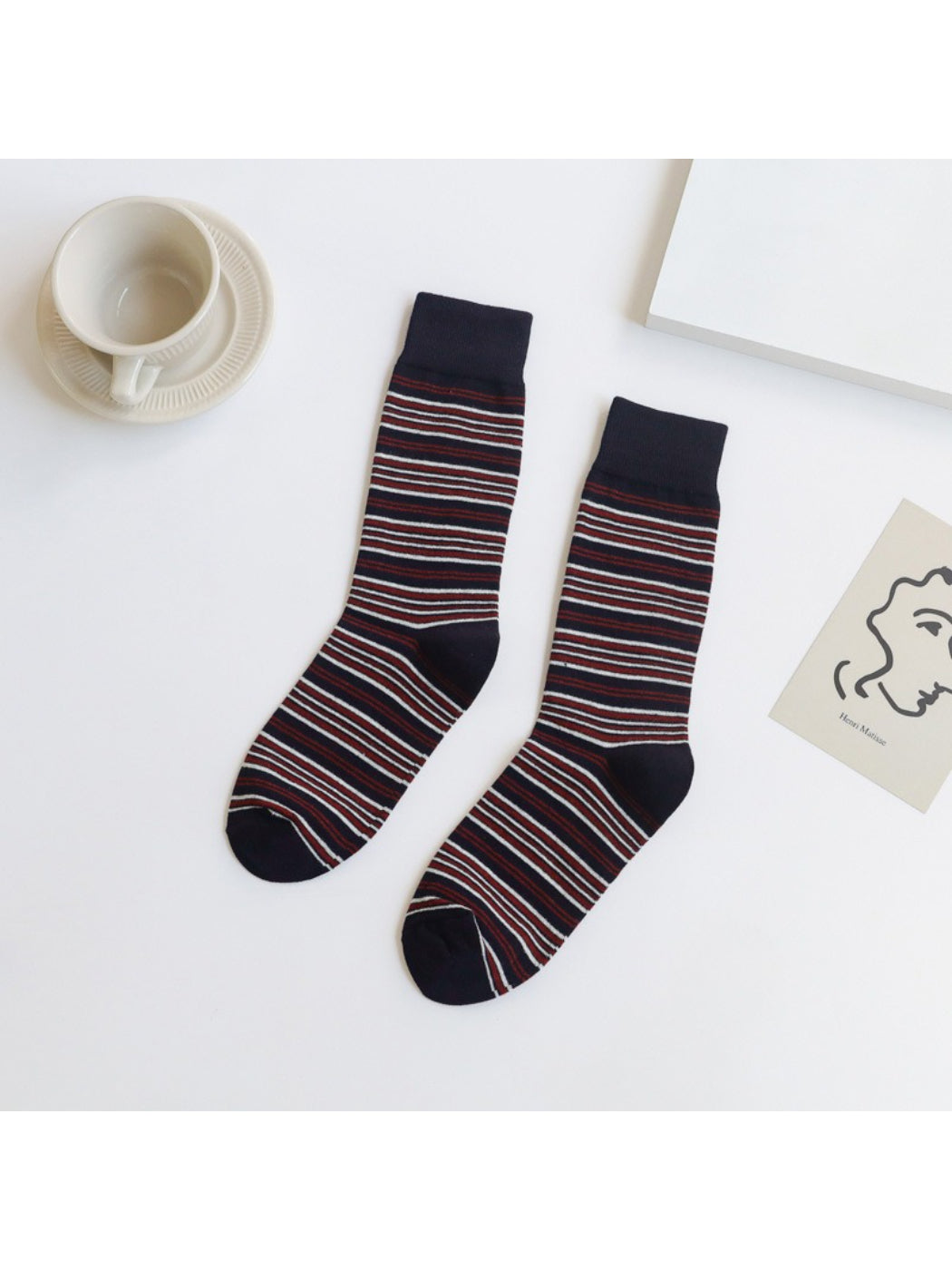 Rufia - Fine Stripe Knit Crew Socks