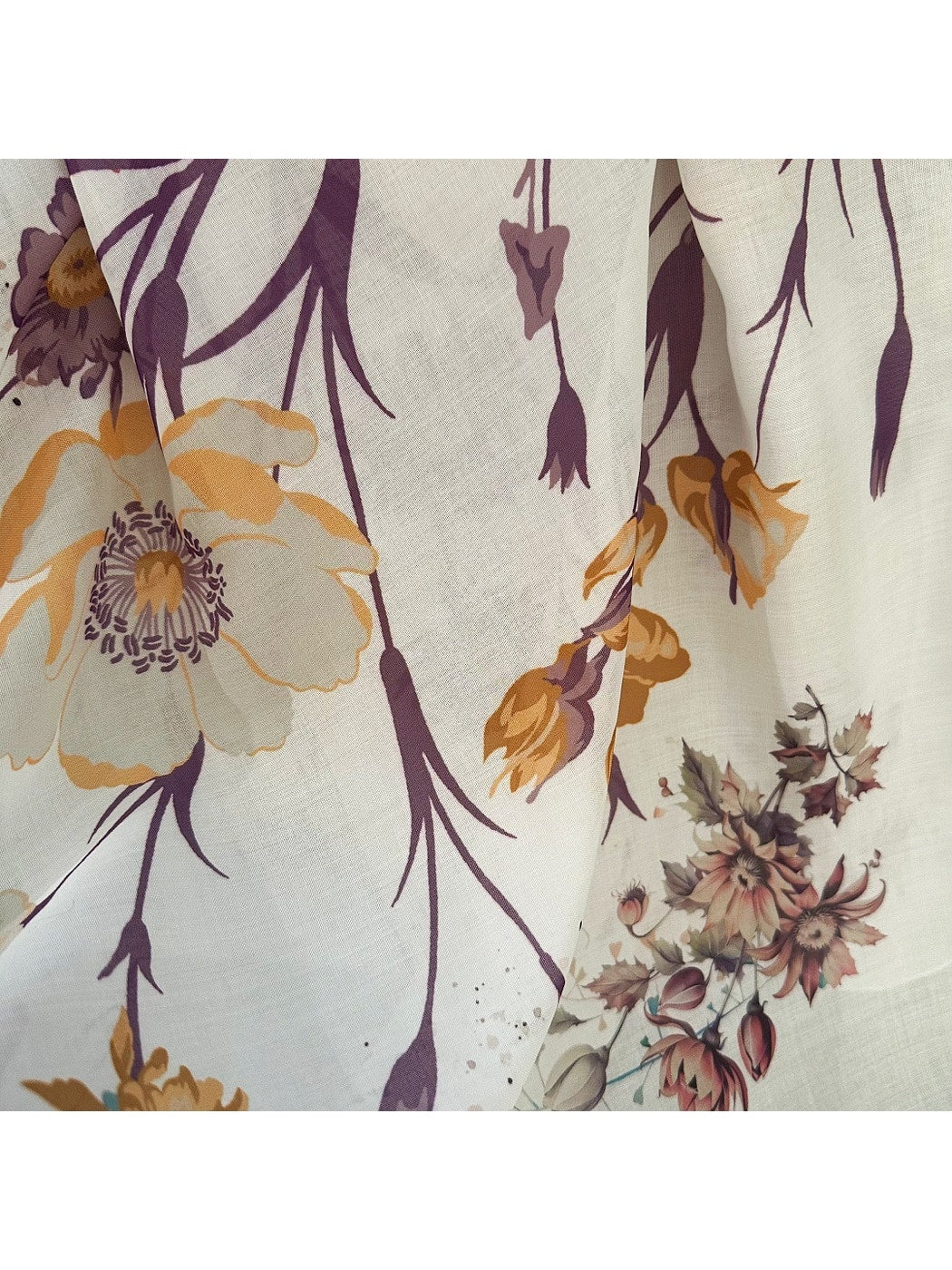 Scarvii - Light Purple Floral Pattern Square Scarf