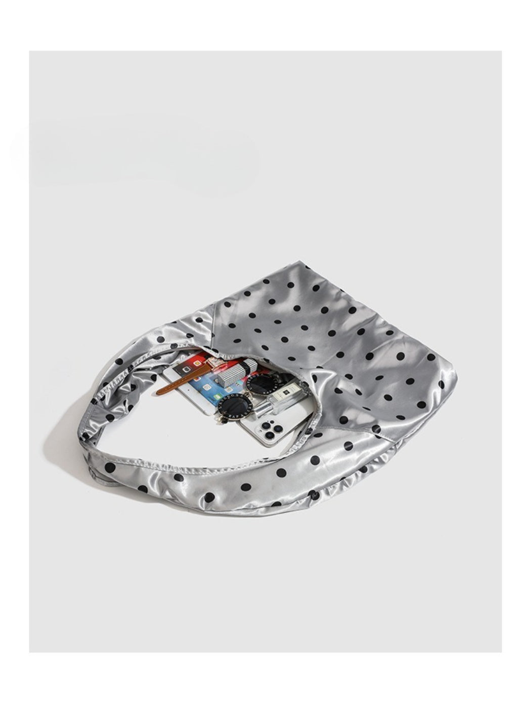 Cosbai - Polka Dot Slouchy Shoulder Bag