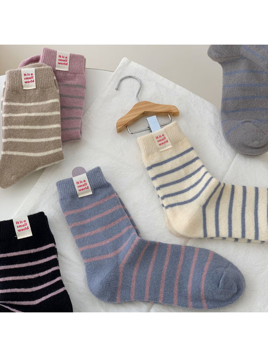 Rufia - Calm Tone Stripe Crew Socks
