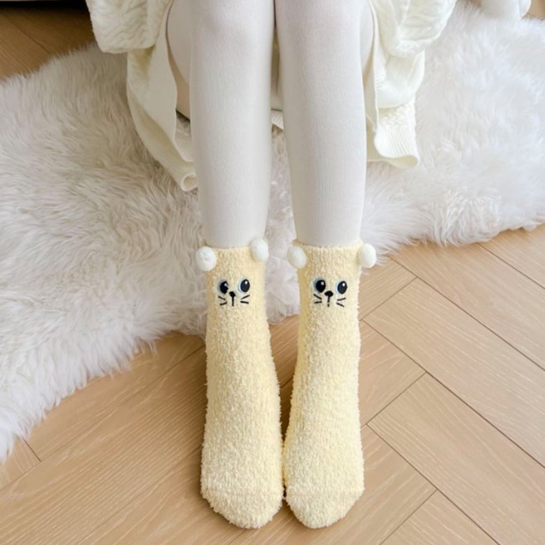 Rufia - Cute Animal Print Towel Socks