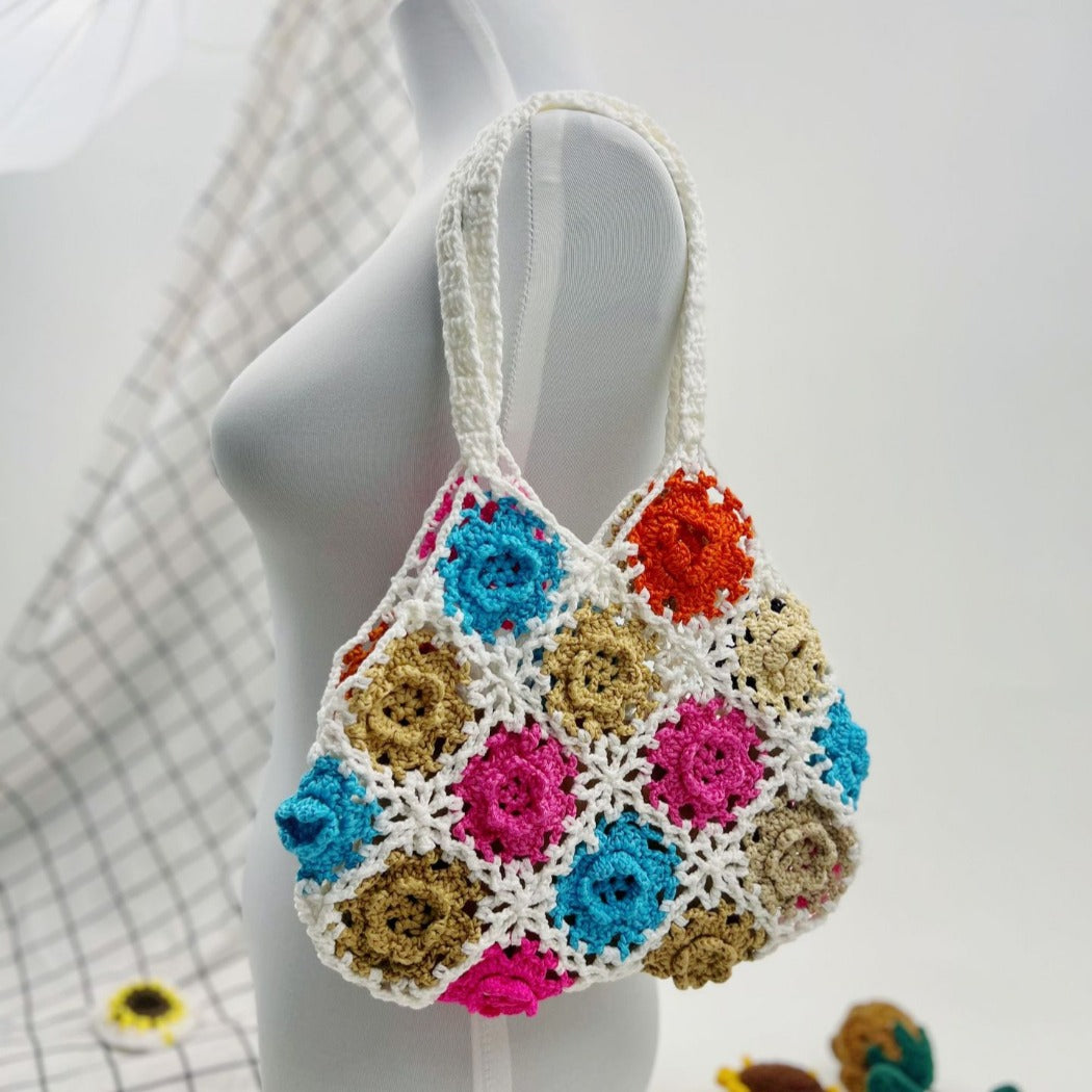 Cosbai - Boho Crochet Handbag Tote Bag – 5 Colors