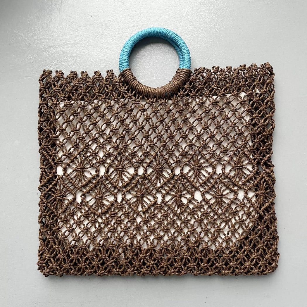 Cosbai - Boho Crochet Tote HandBag - Dark Brown