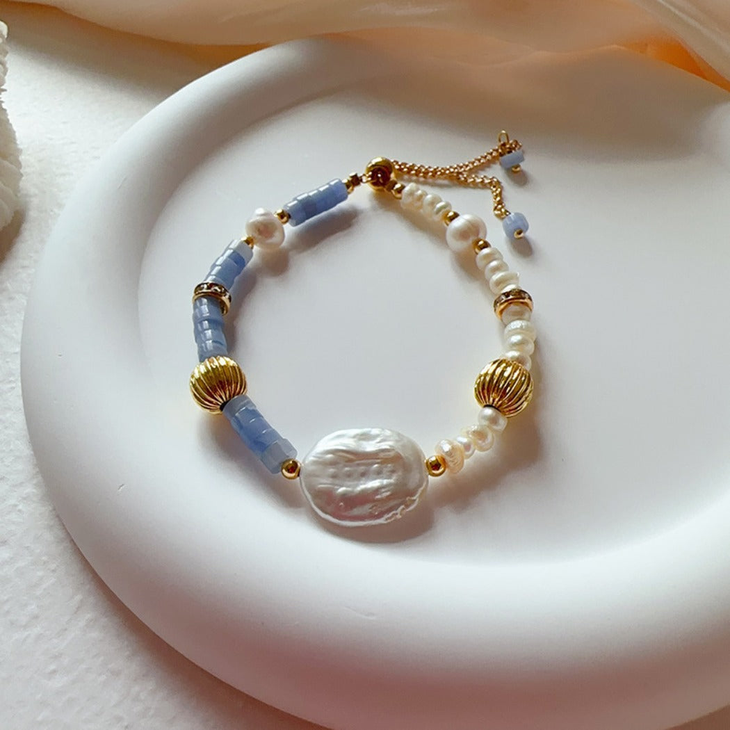Bauai - Purple Beaded Pearl Bracelet - Bohemian Simplicity