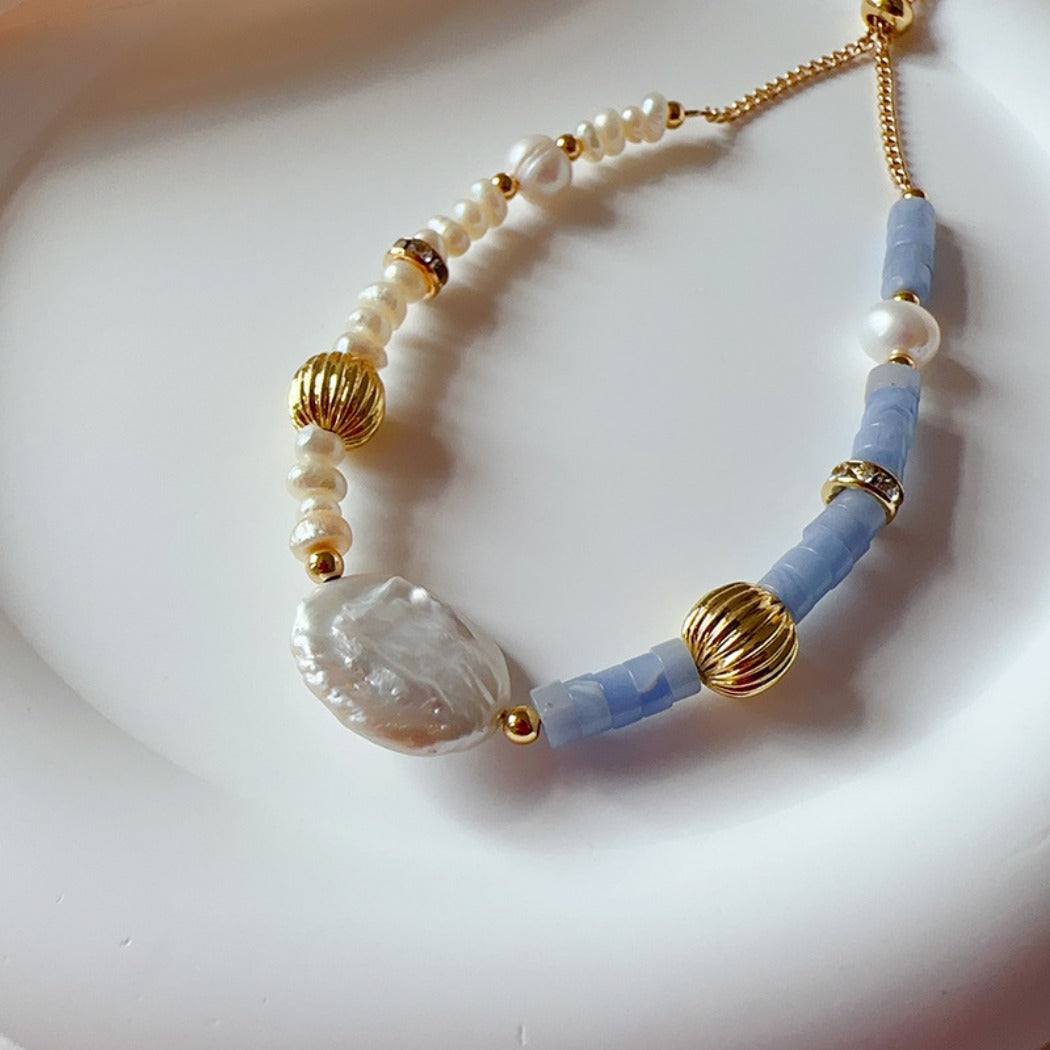 Bauai - Purple Beaded Pearl Bracelet - Bohemian Simplicity
