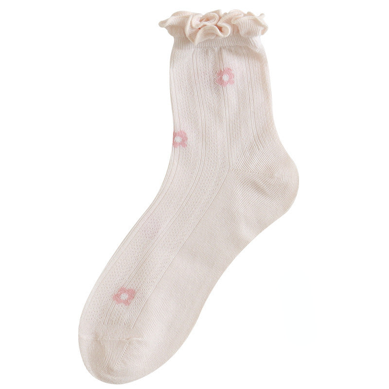 Rufia - Floral Print Ruffle Socks