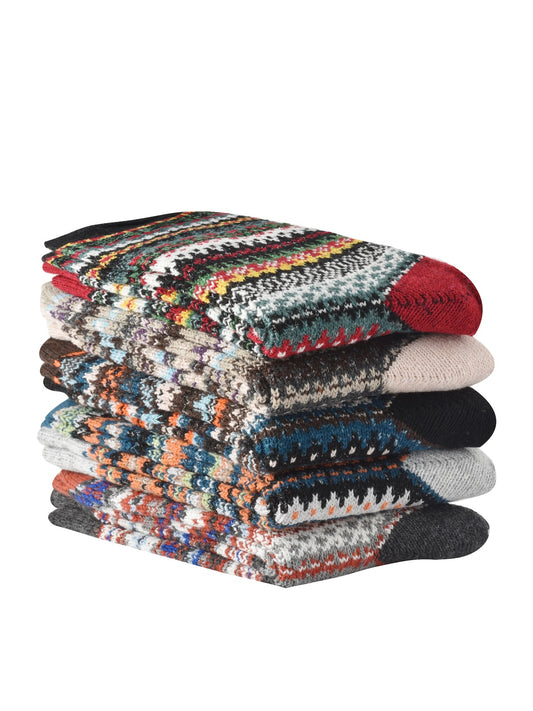 Rufia - Knitted Mid-calf Winter Socks with British Style