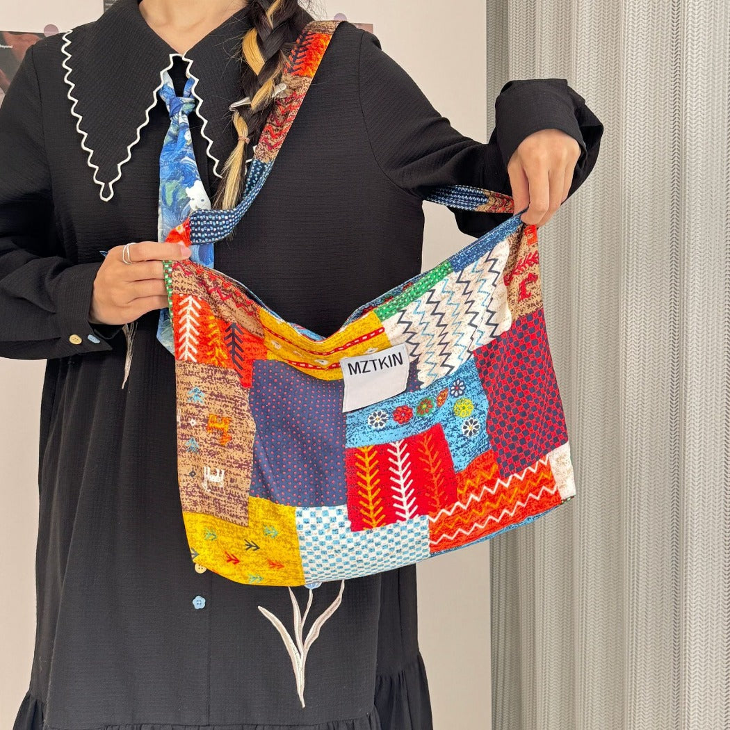 Cosbai - Patchwork Crossbody Bag - Large & Unique