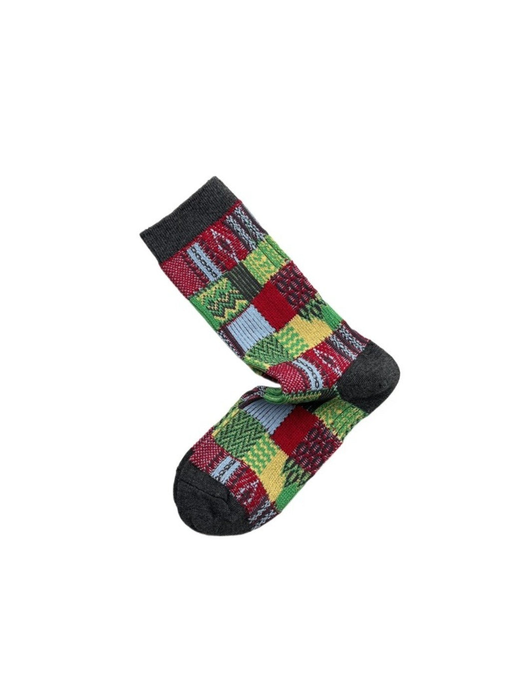Rufia - Retro Plaid Colorblock Crew Socks