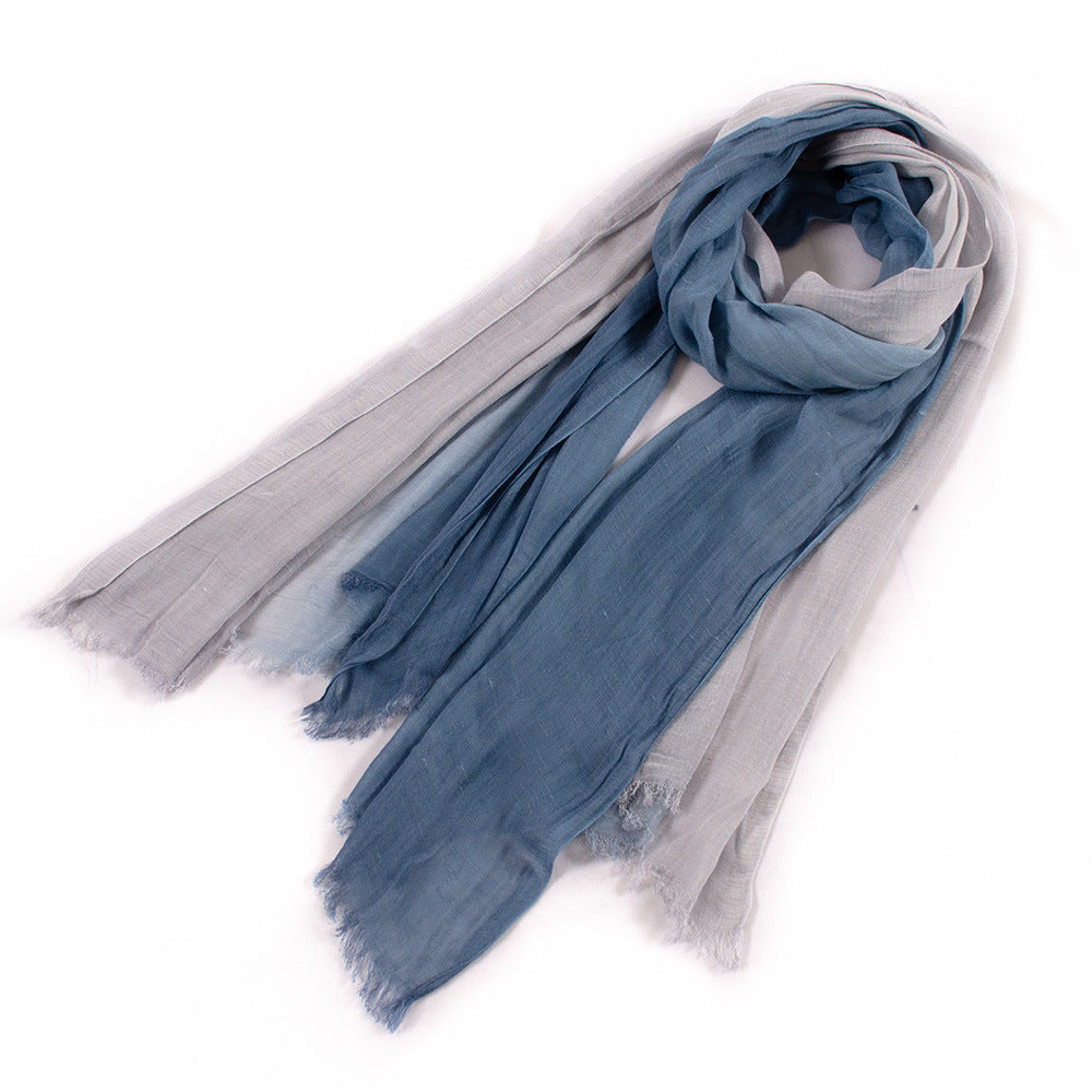 Scarvii - Elegant Contrast Style Cotton Long Scarf