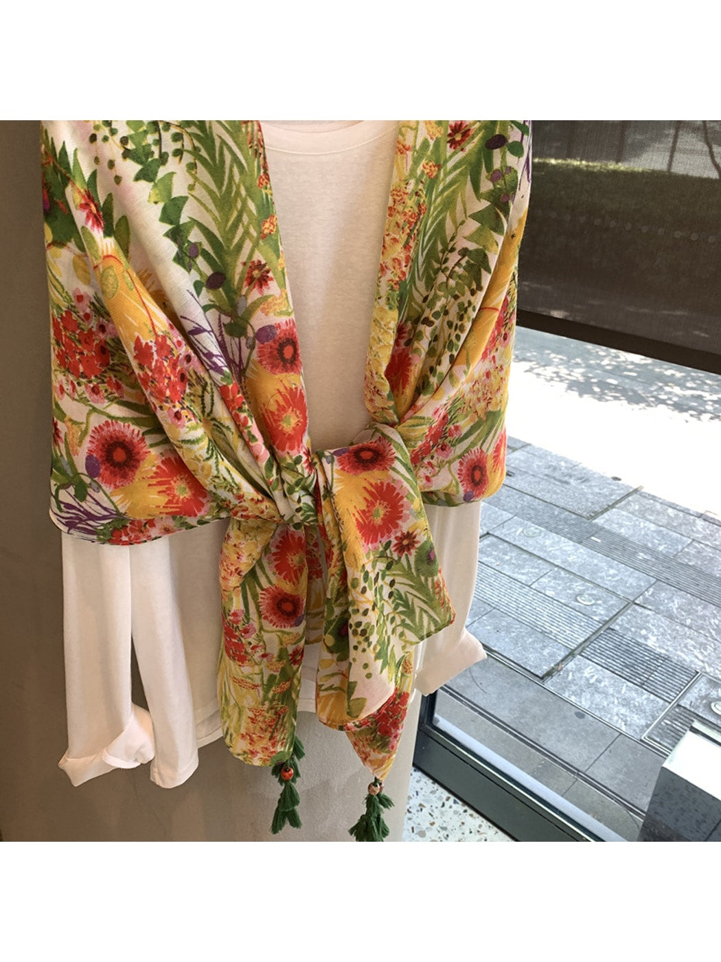 Scarvii - Floral Botanical Print Rectangular Scarf