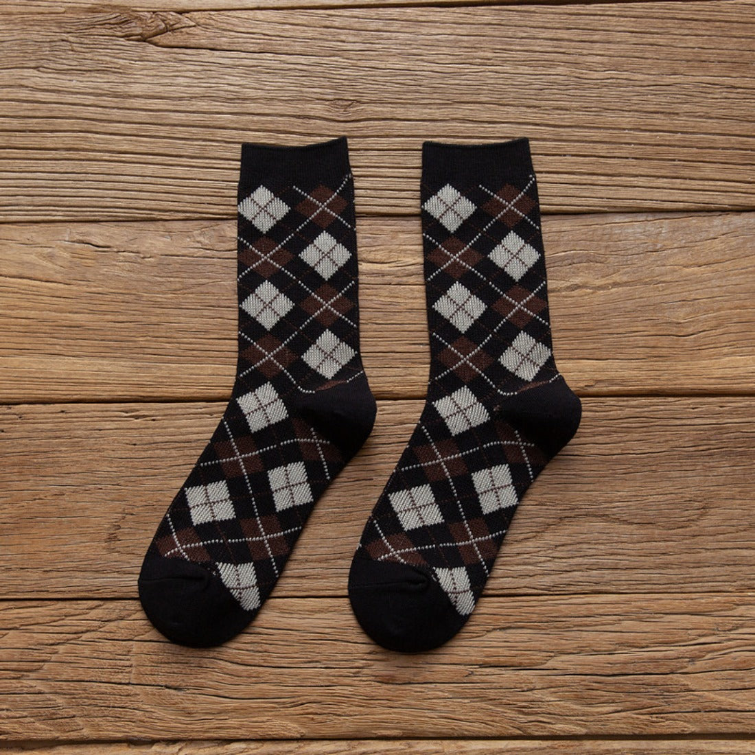 Rufia - Argyle Pattern Mid-Calf Socks
