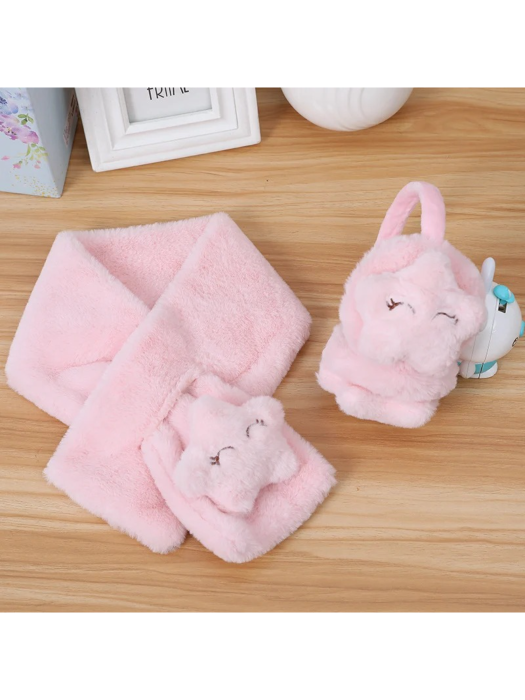 Scarvii - Plush Star Earmuffs & Scarf Set