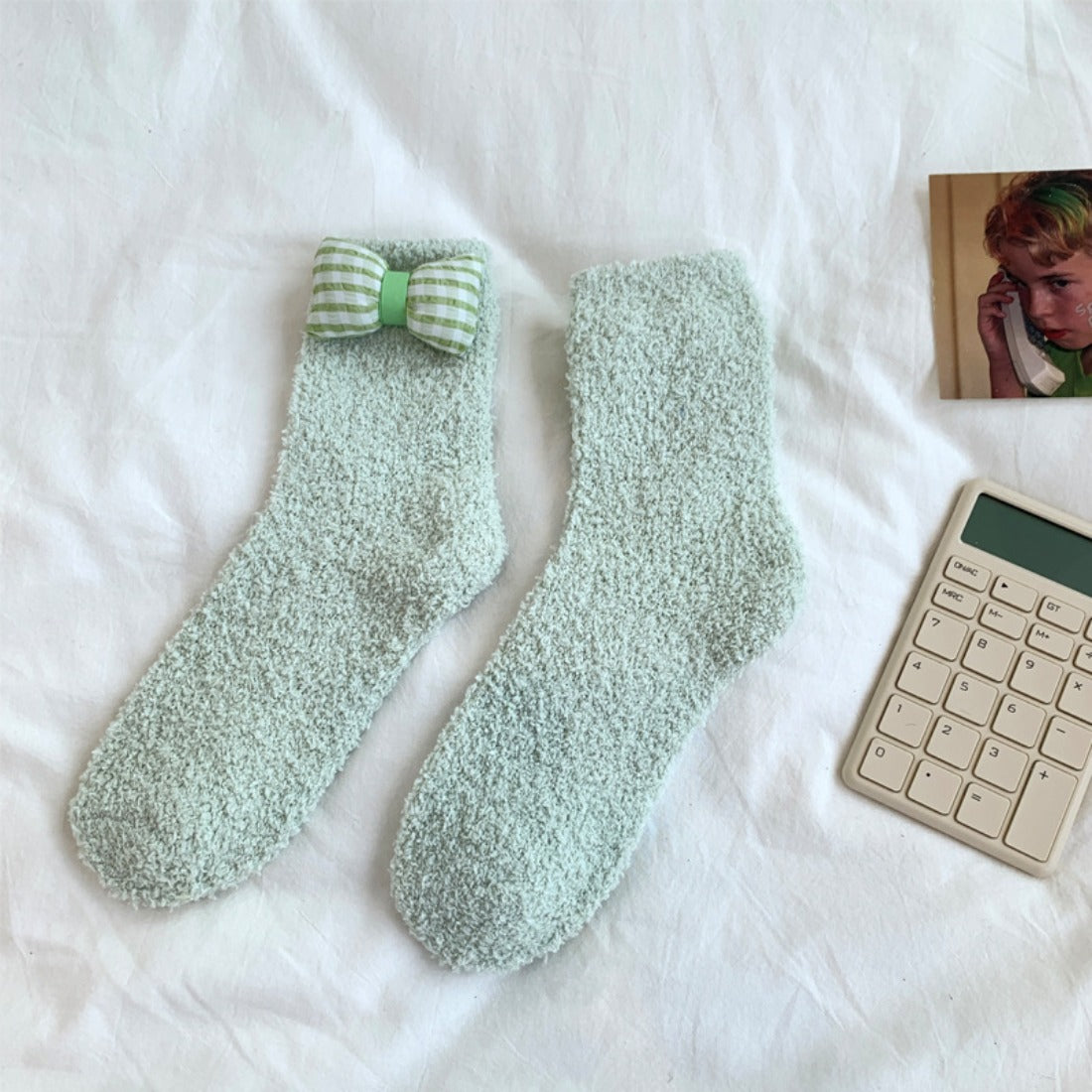 Rufia - Bowknot Coral Fleece Socks