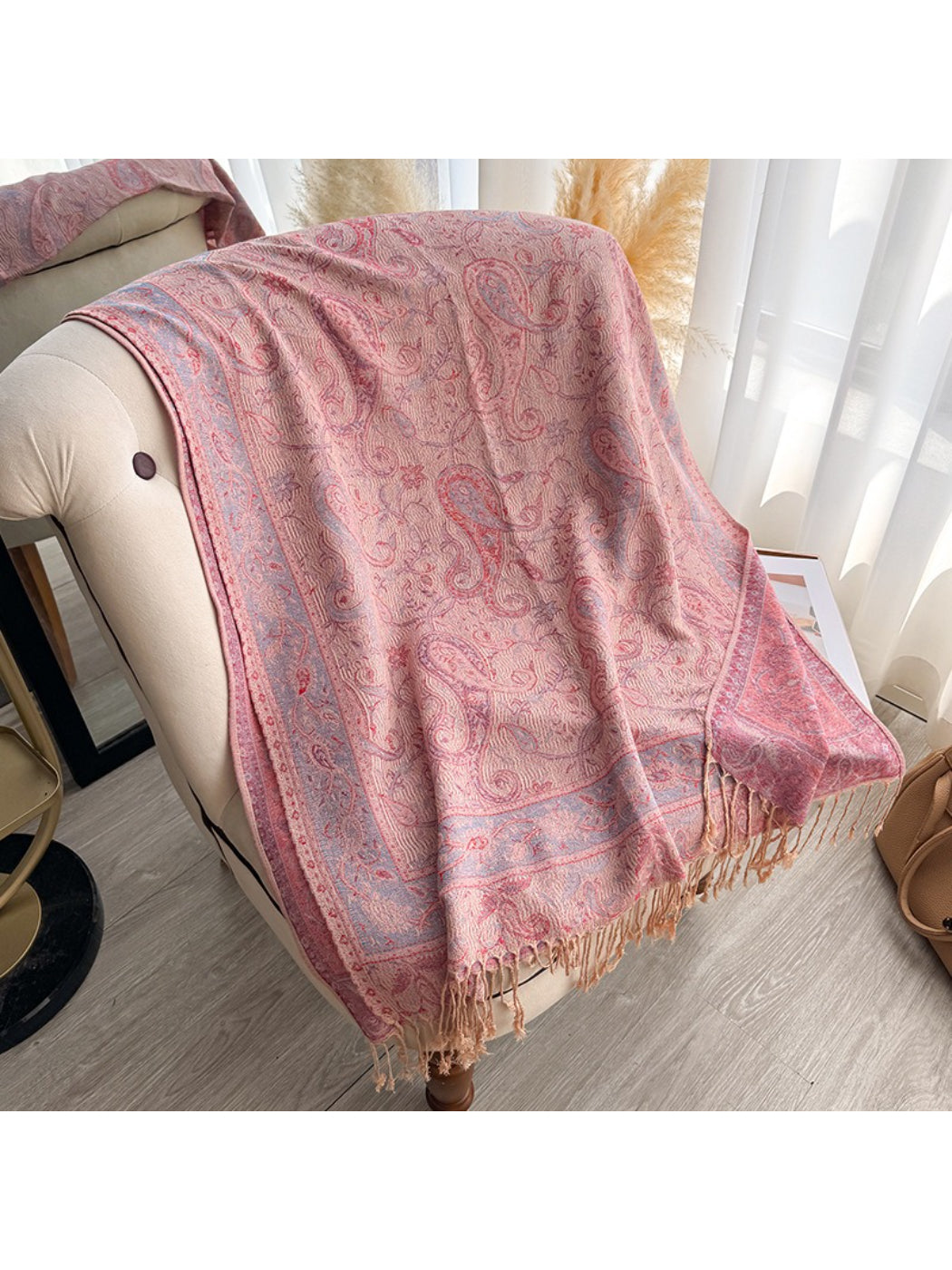 Scarvii - Classic Paisley Wrap Fringe Scarf