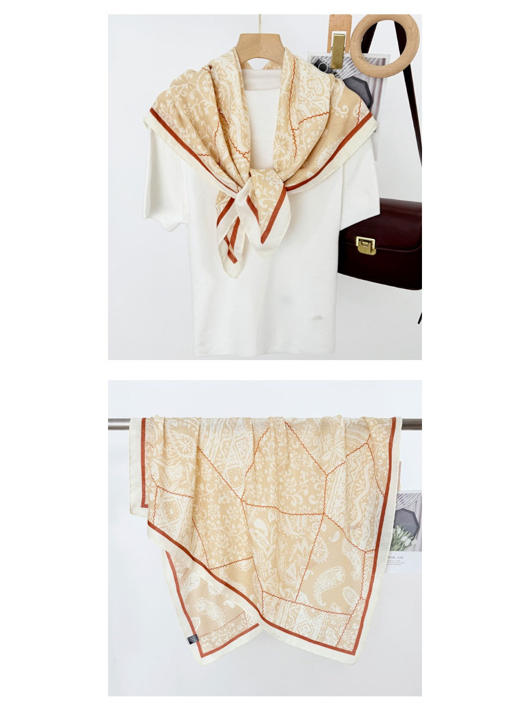 Scarvii - Vintage Paisley Square Scarf for Women