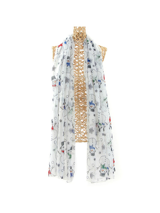 Scarvii - Christmas Snowman Print Scarf