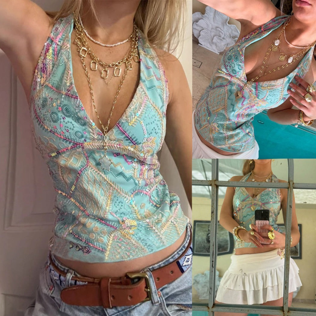 Vesty - Sequin Halter Cami - Sweet & Sparkly