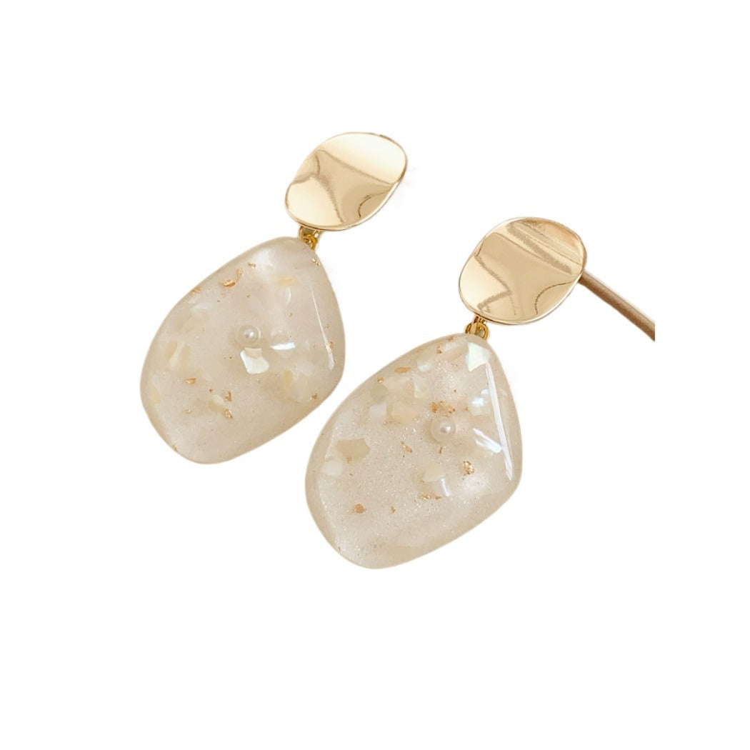 Earwish - Vintage French Style Resin Oval Earrings