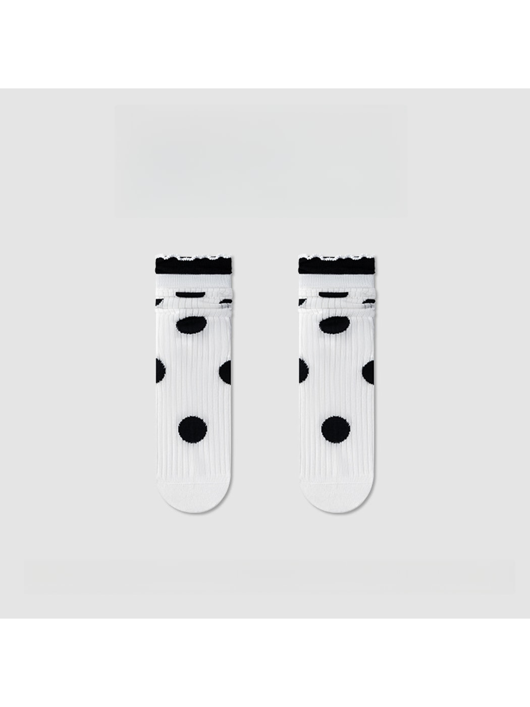 Rufia - Polka Dot Ruffle Trim Crew Socks