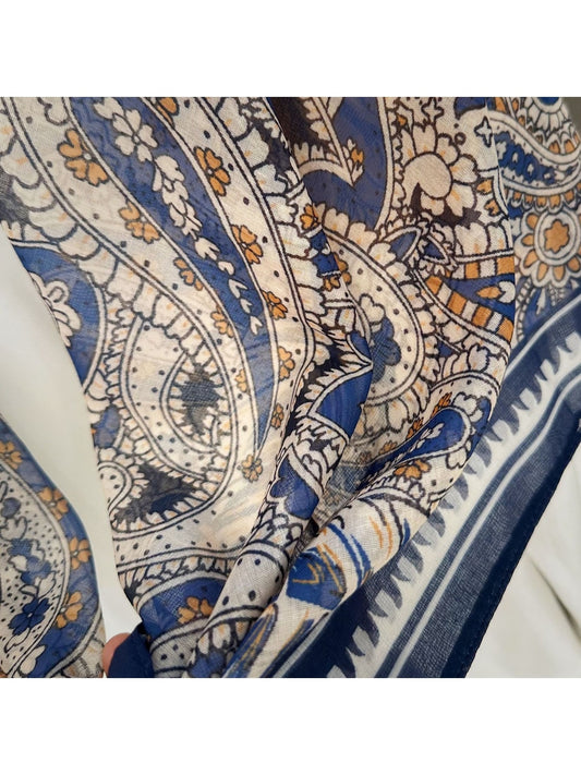 Scarvii - Paisley Floral Printed Fashion Square Scarf