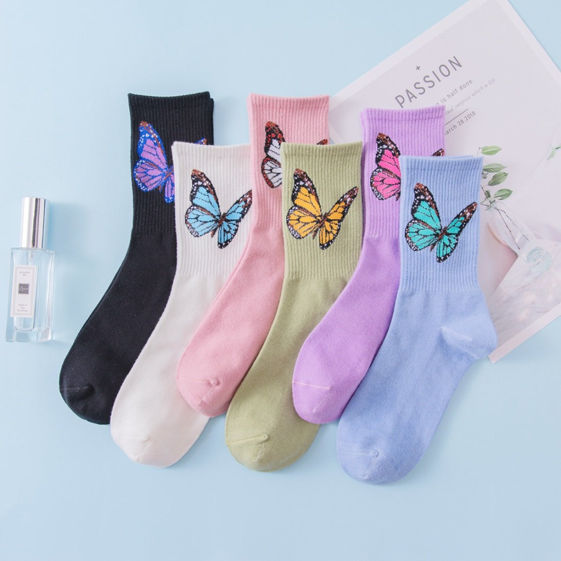 Rufia - Butterfly Print Colorful Socks