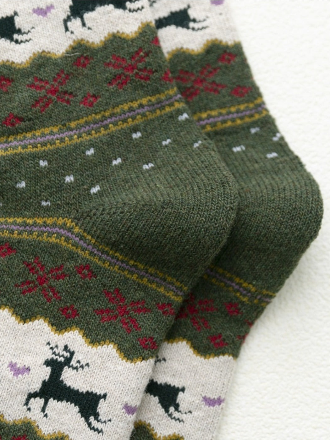 Rufia - Mid-Calf Winter Socks with Christmas Patterns - 5 Pairs/Pack