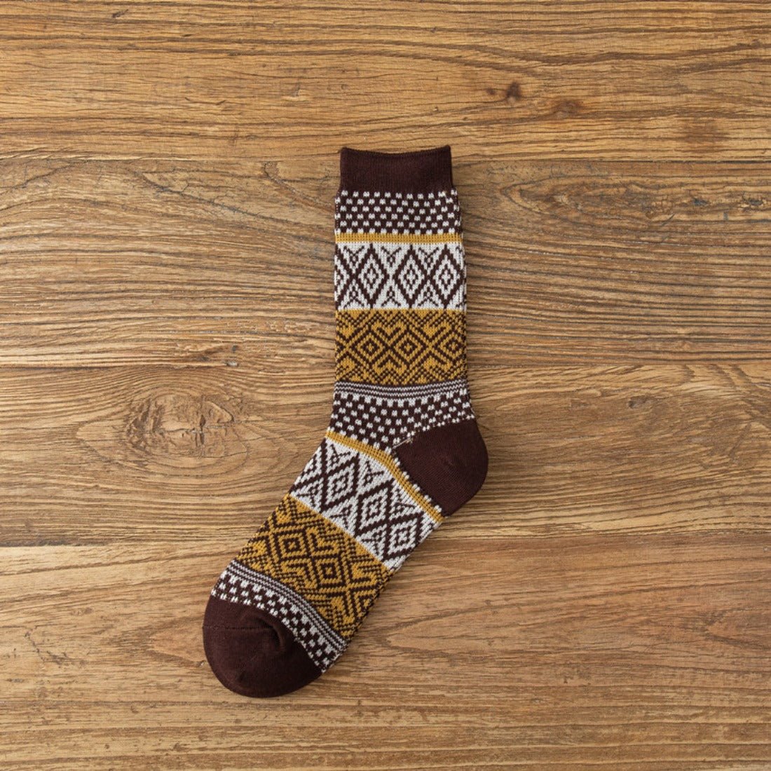 rufia - Argyle Pattern Mid-Calf Socks