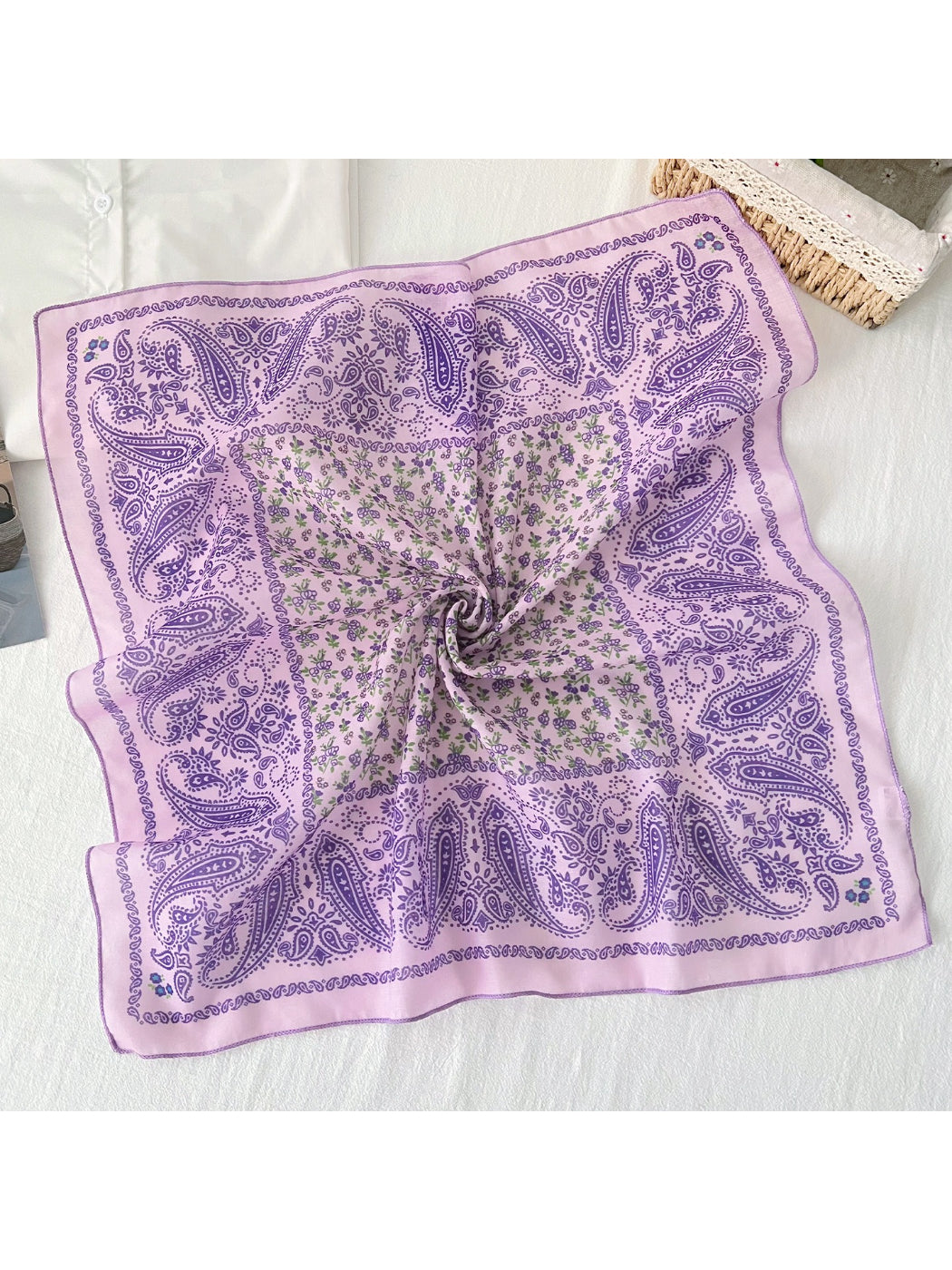 Scarvii Vintage Motif Triangle Scarf