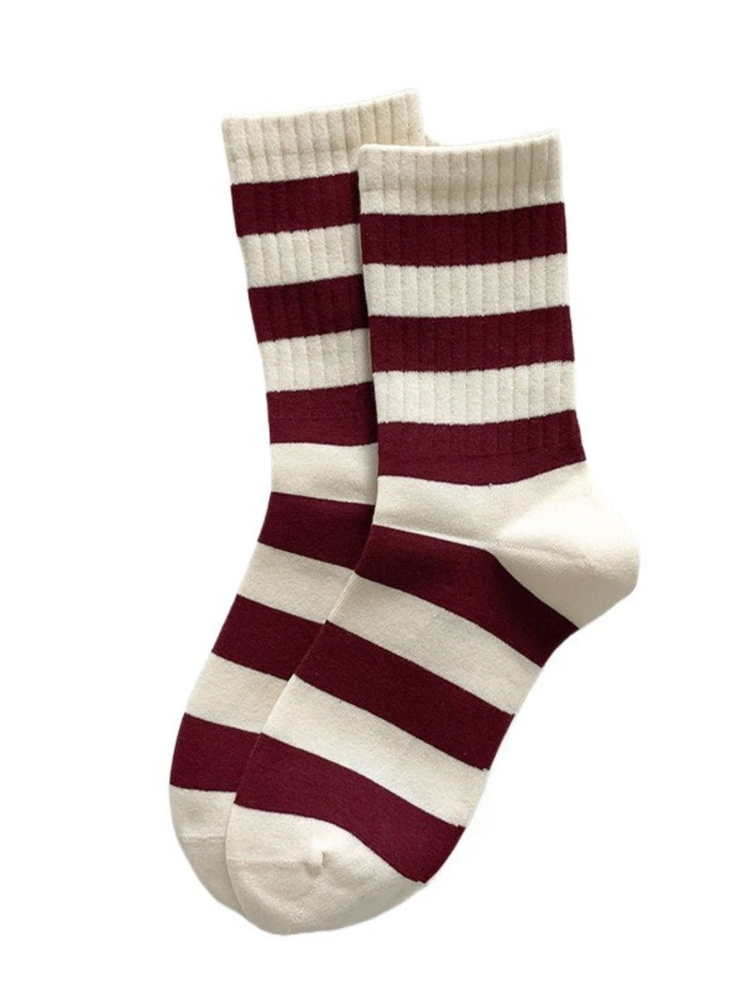Rufia - Mid-Calf Socks with Bow & Stripe Pattern for Girls