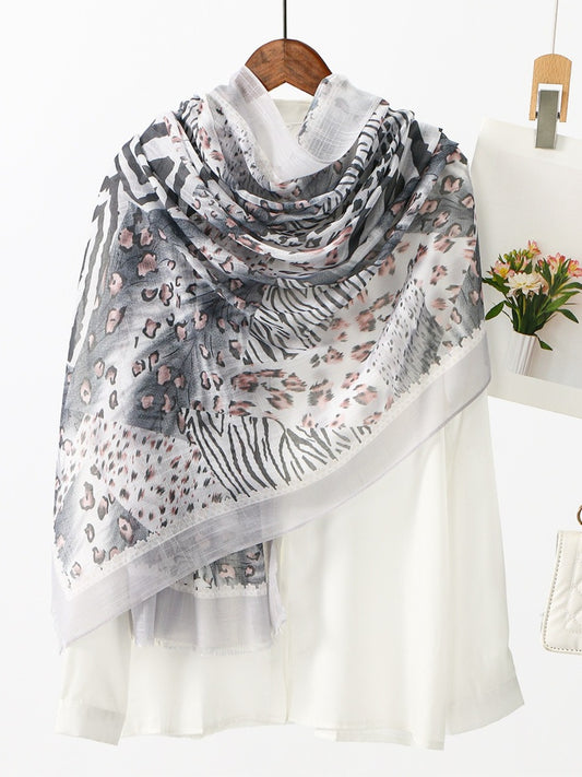 Scarvii - Multi-color Selectable Leopard Print Scarf Shawl Full Year