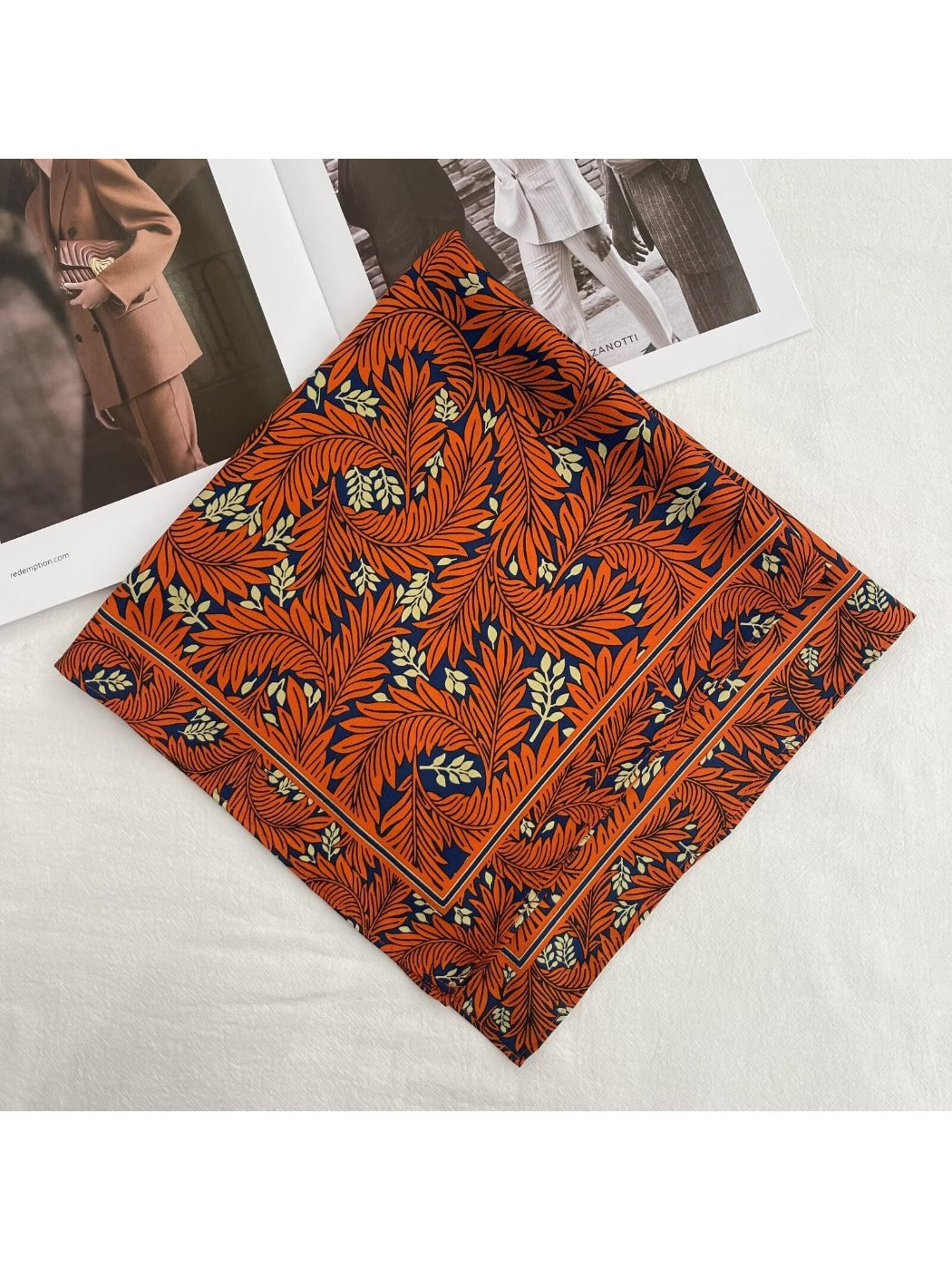 Scarvii - Stripe Floral Print Scarf - Elegant & Versatile