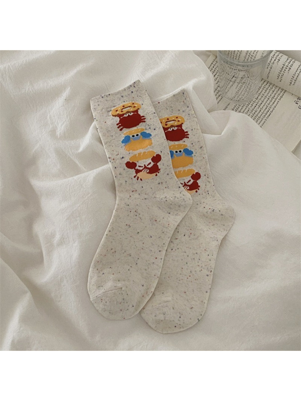 Rufia - Cute Crab Pattern Crew Socks