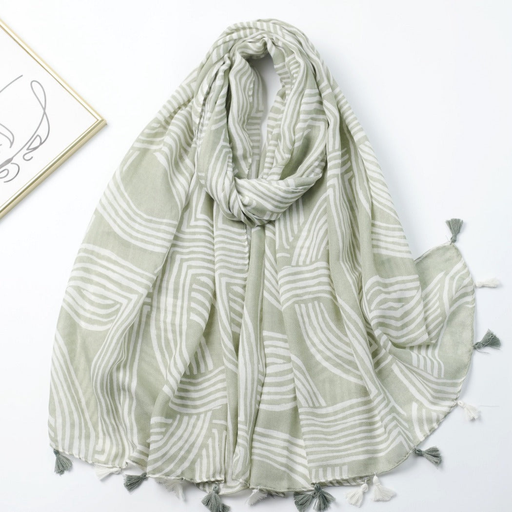Scarvii - Striped Print Solid Scarf – Classic & Stylish