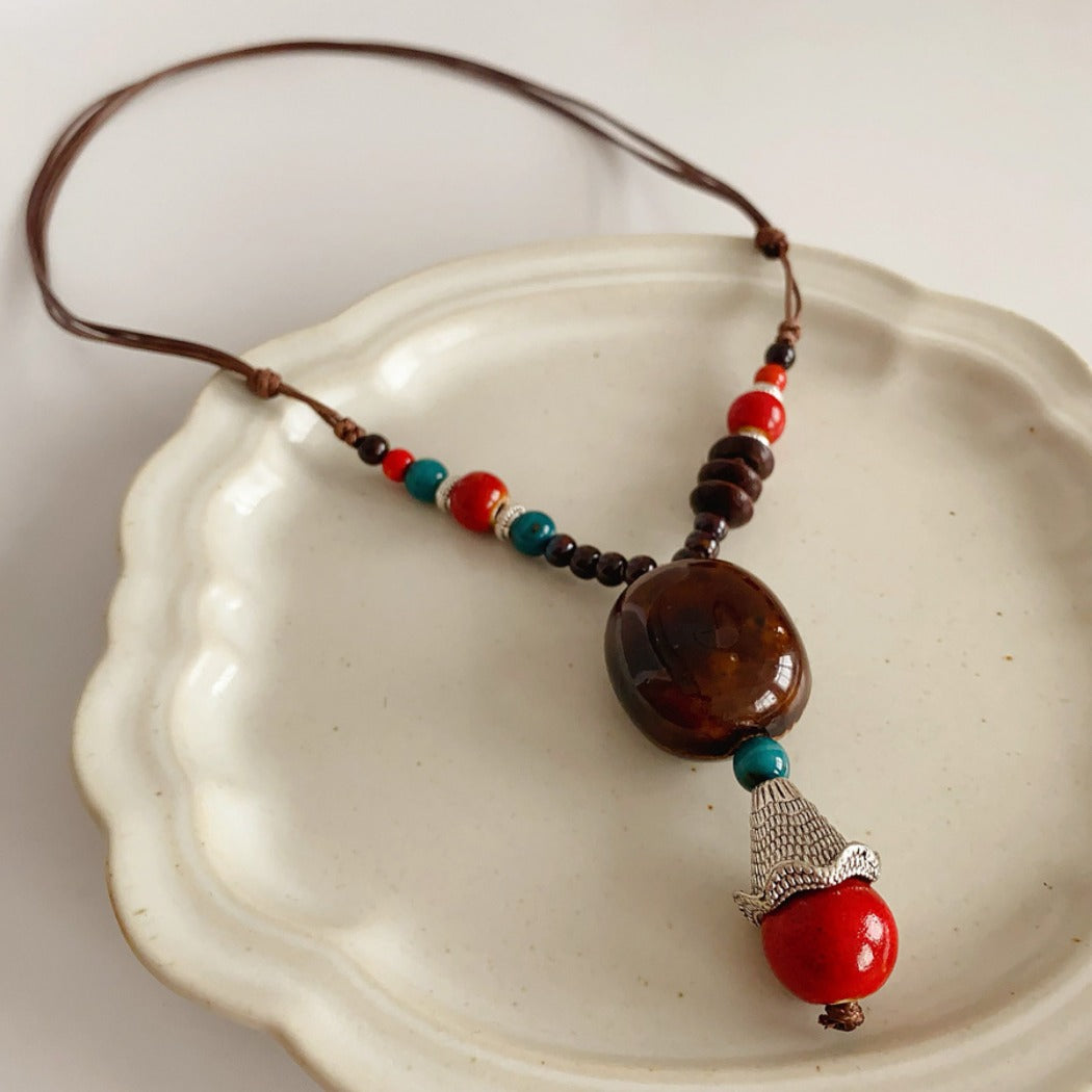 Bauai - Boho Beaded Statement Necklace - Vintage & Bold