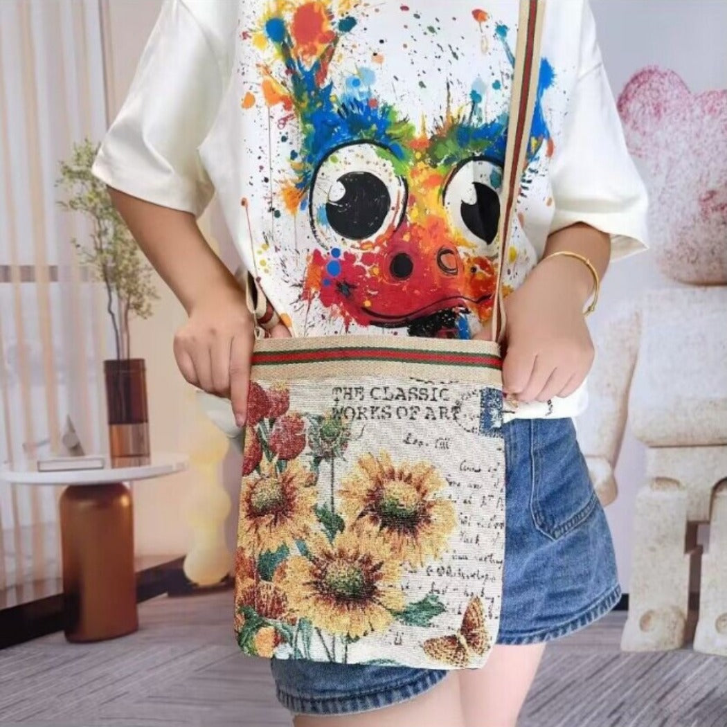 Cosbai - Cute Cartoon Crossbody Bag With Zipper