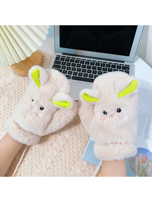 Gloving - Soft Plush Bunny Face Winter Mittens