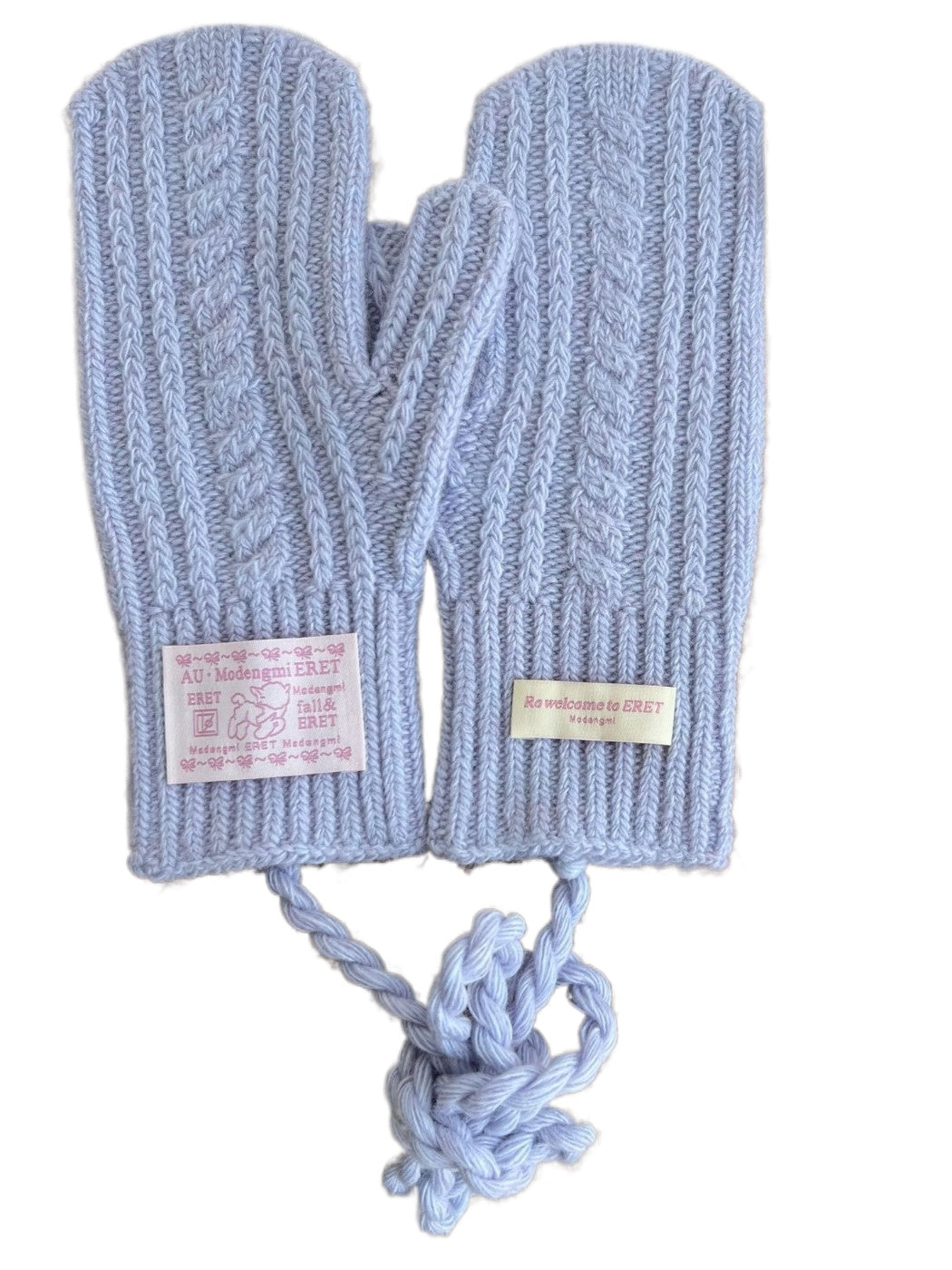 Gloving - Full-Cover Knitted Gloves With Lanyard