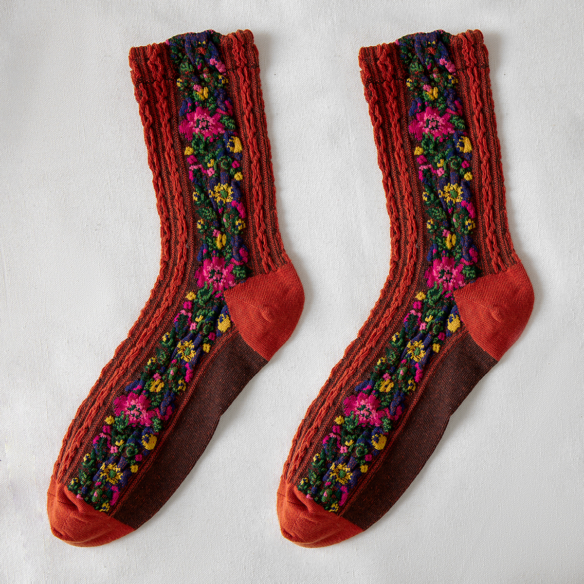 Rufia - Vintage Floral Print Summer Socks