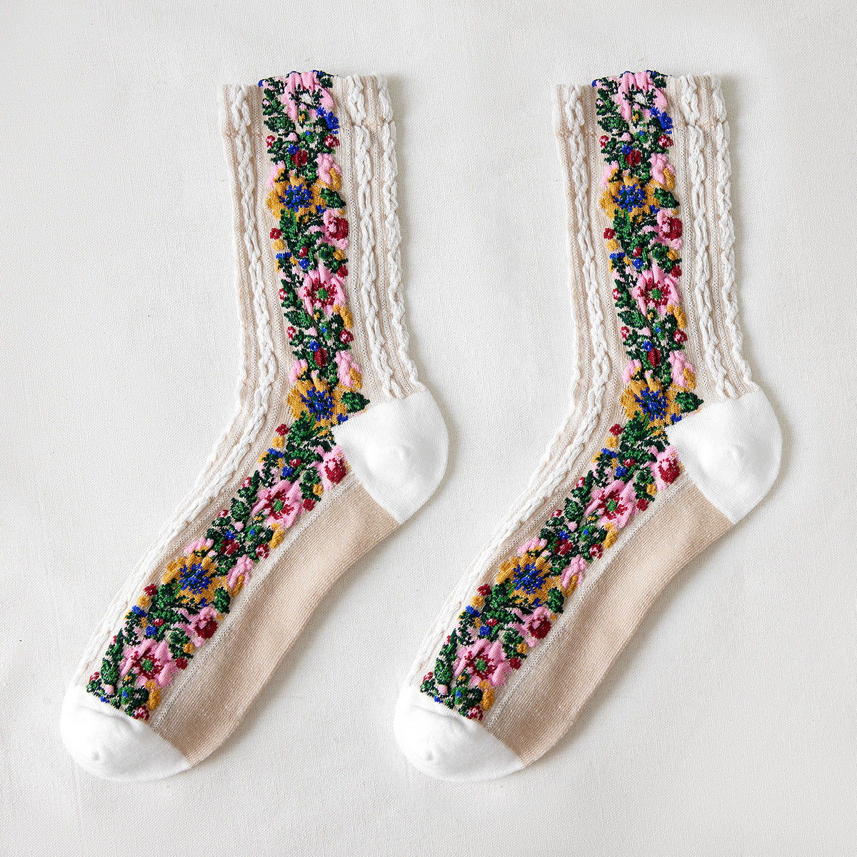 Rufia - Vintage Floral Print Summer Socks